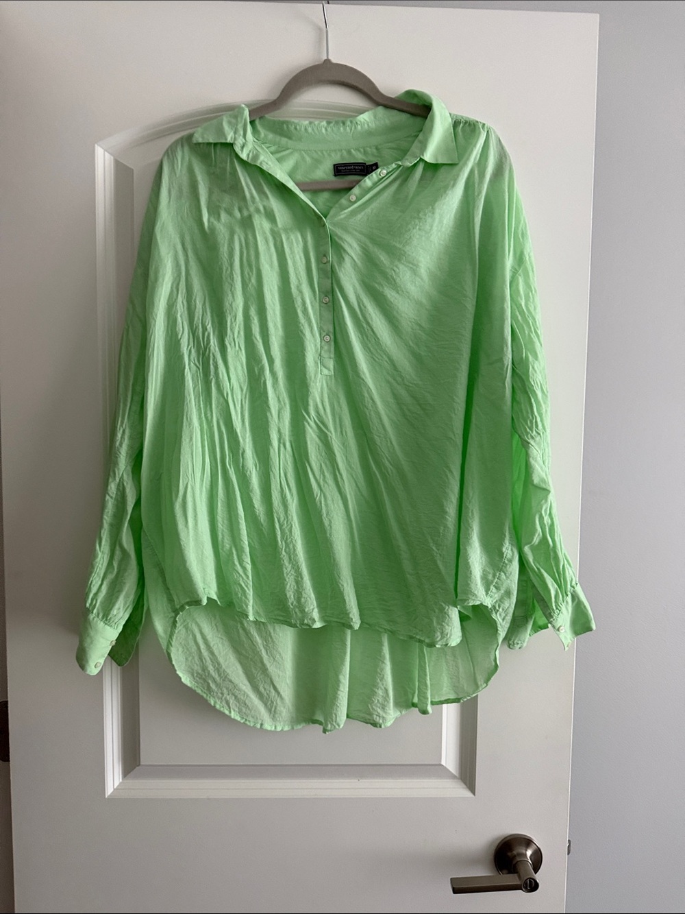 Vineyard Vines Light Green Button-Up Collared Tunic